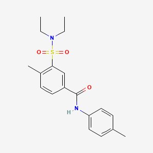 molecular formula C19H24N2O3S B4954379 3-[(diethylamino)sulfonyl]-4-methyl-N-(4-methylphenyl)benzamide 