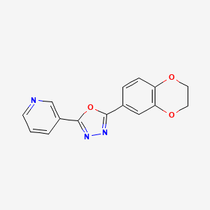 molecular formula C15H11N3O3 B4954383 2-(2,3-Dihydrobenzo[b][1,4]dioxin-6-yl)-5-(pyridin-3-yl)-1,3,4-oxadiazole 