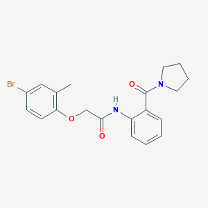 molecular formula C20H21BrN2O3 B495439 2-(4-bromo-2-methylphenoxy)-N-[2-(1-pyrrolidinylcarbonyl)phenyl]acetamide 