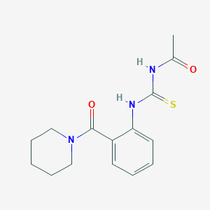 molecular formula C15H19N3O2S B495447 N-acetyl-N'-[2-(1-piperidinylcarbonyl)phenyl]thiourea 