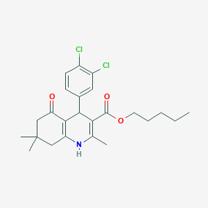 molecular formula C24H29Cl2NO3 B4954511 Pentyl 4-(3,4-dichlorophenyl)-2,7,7-trimethyl-5-oxo-1,4,5,6,7,8-hexahydroquinoline-3-carboxylate 