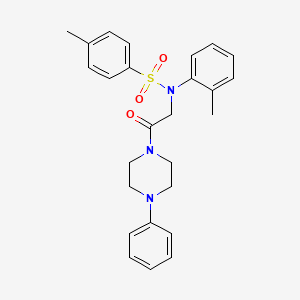 molecular formula C26H29N3O3S B4954519 4-methyl-N-(2-methylphenyl)-N-[2-oxo-2-(4-phenyl-1-piperazinyl)ethyl]benzenesulfonamide 