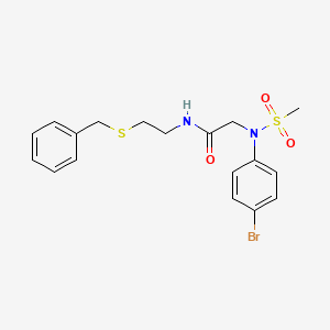 molecular formula C18H21BrN2O3S2 B4954540 N~1~-[2-(benzylthio)ethyl]-N~2~-(4-bromophenyl)-N~2~-(methylsulfonyl)glycinamide 