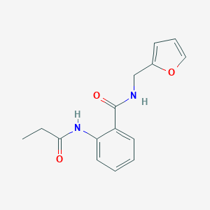 molecular formula C15H16N2O3 B495455 N-(furan-2-ylmethyl)-2-(propanoylamino)benzamide 