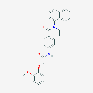 molecular formula C28H26N2O4 B495460 N-ethyl-4-{[(2-methoxyphenoxy)acetyl]amino}-N-(1-naphthyl)benzamide 