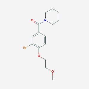 molecular formula C15H20BrNO3 B495469 1-[3-Bromo-4-(2-methoxyethoxy)benzoyl]piperidine 