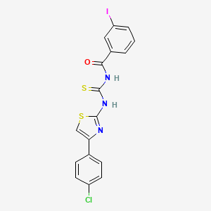 molecular formula C17H11ClIN3OS2 B4954707 N-{[4-(4-chlorophenyl)-1,3-thiazol-2-yl]carbamothioyl}-3-iodobenzamide 