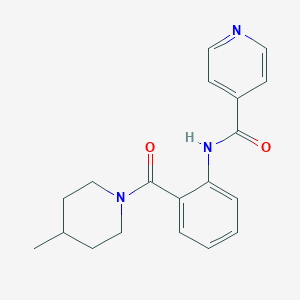 N-{2-[(4-methyl-1-piperidinyl)carbonyl]phenyl}isonicotinamide