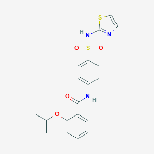 molecular formula C19H19N3O4S2 B495475 2-isopropoxy-N-{4-[(1,3-thiazol-2-ylamino)sulfonyl]phenyl}benzamide 
