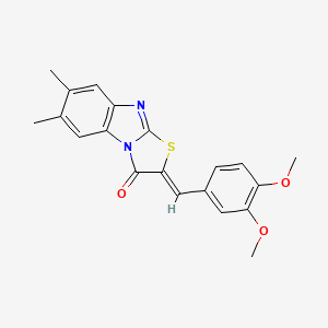 2-(3,4-dimethoxybenzylidene)-6,7-dimethyl[1,3]thiazolo[3,2-a]benzimidazol-3(2H)-one