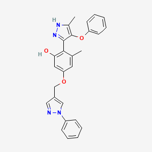 3-methyl-2-(5-methyl-4-phenoxy-1H-pyrazol-3-yl)-5-[(1-phenyl-1H-pyrazol-4-yl)methoxy]phenol