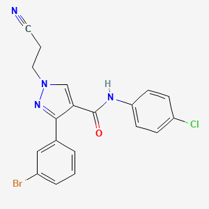 3-(3-bromophenyl)-N-(4-chlorophenyl)-1-(2-cyanoethyl)-1H-pyrazole-4-carboxamide