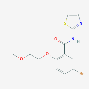 molecular formula C13H13BrN2O3S B495488 5-bromo-2-(2-methoxyethoxy)-N-(1,3-thiazol-2-yl)benzamide 