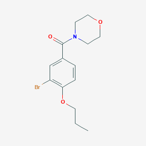 molecular formula C14H18BrNO3 B495491 (3-Bromo-4-propoxyphenyl)(morpholin-4-yl)methanone 