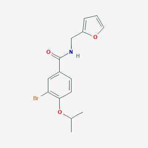 molecular formula C15H16BrNO3 B495492 3-bromo-N-(2-furylmethyl)-4-isopropoxybenzamide 