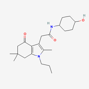 N-(trans-4-hydroxycyclohexyl)-2-(2,6,6-trimethyl-4-oxo-1-propyl-4,5,6,7-tetrahydro-1H-indol-3-yl)acetamide