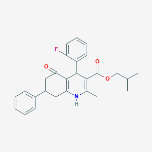 isobutyl 4-(2-fluorophenyl)-2-methyl-5-oxo-7-phenyl-1,4,5,6,7,8-hexahydro-3-quinolinecarboxylate