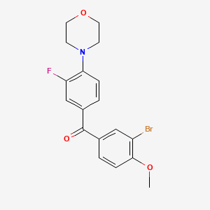 molecular formula C18H17BrFNO3 B4955026 (3-bromo-4-methoxyphenyl)[3-fluoro-4-(4-morpholinyl)phenyl]methanone 