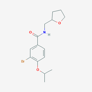 molecular formula C15H20BrNO3 B495503 3-bromo-4-isopropoxy-N-(tetrahydro-2-furanylmethyl)benzamide 