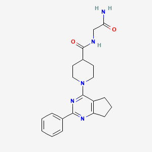 molecular formula C21H25N5O2 B4955031 N-(2-amino-2-oxoethyl)-1-(2-phenyl-6,7-dihydro-5H-cyclopenta[d]pyrimidin-4-yl)-4-piperidinecarboxamide 