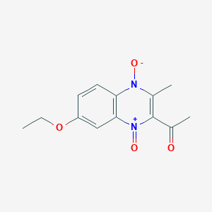 molecular formula C13H14N2O4 B4955058 1-(7-ethoxy-3-methyl-1,4-dioxido-2-quinoxalinyl)ethanone 