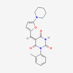 1-(2-methylphenyl)-5-{[5-(1-piperidinyl)-2-furyl]methylene}-2,4,6(1H,3H,5H)-pyrimidinetrione