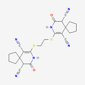 7,7'-[1,2-ethanediylbis(thio)]bis(9-oxo-8-azaspiro[4.5]dec-6-ene-6,10-dicarbonitrile)