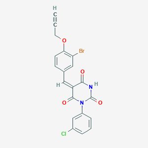 5-[3-bromo-4-(2-propyn-1-yloxy)benzylidene]-1-(3-chlorophenyl)-2,4,6(1H,3H,5H)-pyrimidinetrione