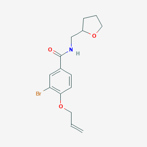 molecular formula C15H18BrNO3 B495510 4-(allyloxy)-3-bromo-N-(tetrahydro-2-furanylmethyl)benzamide 