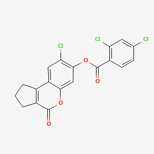 molecular formula C19H11Cl3O4 B4955121 8-chloro-4-oxo-1,2,3,4-tetrahydrocyclopenta[c]chromen-7-yl 2,4-dichlorobenzoate 