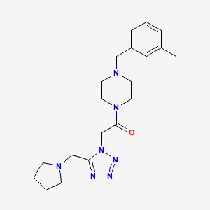 molecular formula C20H29N7O B4955147 1-(3-methylbenzyl)-4-{[5-(1-pyrrolidinylmethyl)-1H-tetrazol-1-yl]acetyl}piperazine 