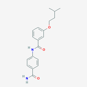 molecular formula C19H22N2O3 B495517 N-(4-carbamoylphenyl)-3-(3-methylbutoxy)benzamide 