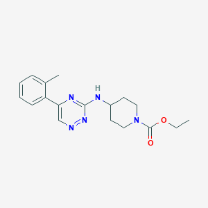 molecular formula C18H23N5O2 B4955173 ethyl 4-{[5-(2-methylphenyl)-1,2,4-triazin-3-yl]amino}-1-piperidinecarboxylate 