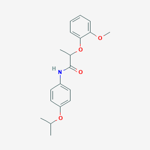 molecular formula C19H23NO4 B495519 N-(4-isopropoxyphenyl)-2-(2-methoxyphenoxy)propanamide 