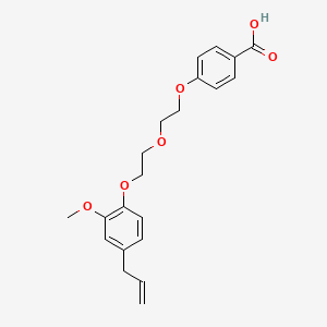 molecular formula C21H24O6 B4955198 4-{2-[2-(4-allyl-2-methoxyphenoxy)ethoxy]ethoxy}benzoic acid 