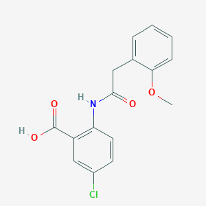 molecular formula C16H14ClNO4 B4955203 5-chloro-2-{[(2-methoxyphenyl)acetyl]amino}benzoic acid 