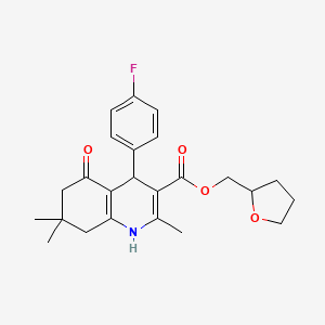 molecular formula C24H28FNO4 B4955207 tetrahydro-2-furanylmethyl 4-(4-fluorophenyl)-2,7,7-trimethyl-5-oxo-1,4,5,6,7,8-hexahydro-3-quinolinecarboxylate 