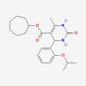 molecular formula C22H30N2O4 B4955223 cycloheptyl 4-(2-isopropoxyphenyl)-6-methyl-2-oxo-1,2,3,4-tetrahydro-5-pyrimidinecarboxylate 