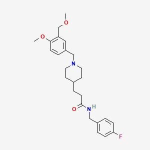 molecular formula C25H33FN2O3 B4955225 N-(4-fluorobenzyl)-3-{1-[4-methoxy-3-(methoxymethyl)benzyl]-4-piperidinyl}propanamide 