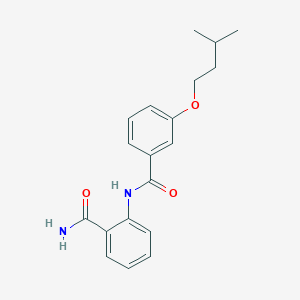 molecular formula C19H22N2O3 B495523 N-(2-carbamoylphenyl)-3-(3-methylbutoxy)benzamide 