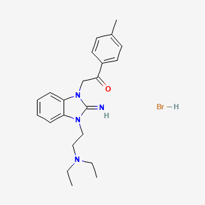 molecular formula C22H29BrN4O B4955255 2-{3-[2-(diethylamino)ethyl]-2-imino-2,3-dihydro-1H-benzimidazol-1-yl}-1-(4-methylphenyl)ethanone hydrobromide 