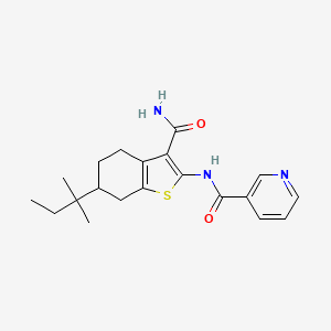 molecular formula C20H25N3O2S B4955278 N-[3-(aminocarbonyl)-6-(1,1-dimethylpropyl)-4,5,6,7-tetrahydro-1-benzothien-2-yl]nicotinamide 