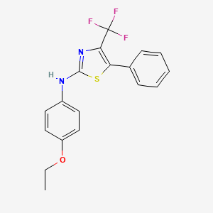 molecular formula C18H15F3N2OS B4955282 N-(4-ethoxyphenyl)-5-phenyl-4-(trifluoromethyl)-1,3-thiazol-2-amine 