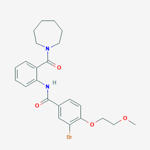 molecular formula C23H27BrN2O4 B495530 N-[2-(1-azepanylcarbonyl)phenyl]-3-bromo-4-(2-methoxyethoxy)benzamide 