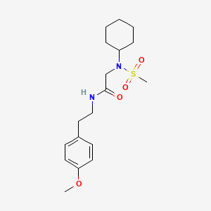molecular formula C18H28N2O4S B4955325 N~2~-cyclohexyl-N~1~-[2-(4-methoxyphenyl)ethyl]-N~2~-(methylsulfonyl)glycinamide 