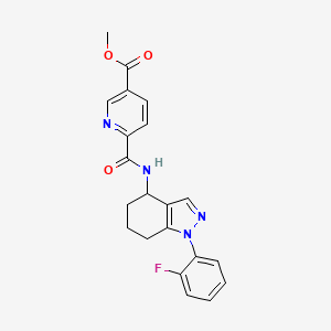 molecular formula C21H19FN4O3 B4955330 methyl 6-({[1-(2-fluorophenyl)-4,5,6,7-tetrahydro-1H-indazol-4-yl]amino}carbonyl)nicotinate 