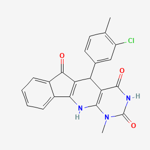 molecular formula C22H16ClN3O3 B4955359 5-(3-chloro-4-methylphenyl)-1-methyl-5,11-dihydro-1H-indeno[2',1':5,6]pyrido[2,3-d]pyrimidine-2,4,6(3H)-trione 