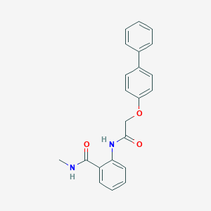 molecular formula C22H20N2O3 B495536 2-{[(biphenyl-4-yloxy)acetyl]amino}-N-methylbenzamide 