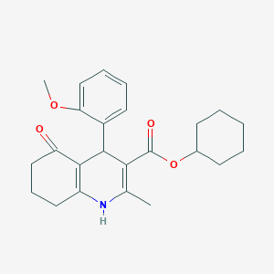 molecular formula C24H29NO4 B4955361 cyclohexyl 4-(2-methoxyphenyl)-2-methyl-5-oxo-1,4,5,6,7,8-hexahydro-3-quinolinecarboxylate 