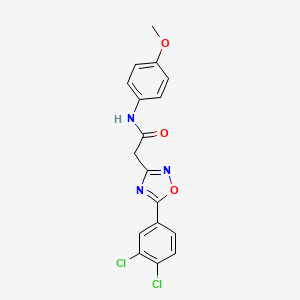 molecular formula C17H13Cl2N3O3 B4955365 2-[5-(3,4-dichlorophenyl)-1,2,4-oxadiazol-3-yl]-N-(4-methoxyphenyl)acetamide 